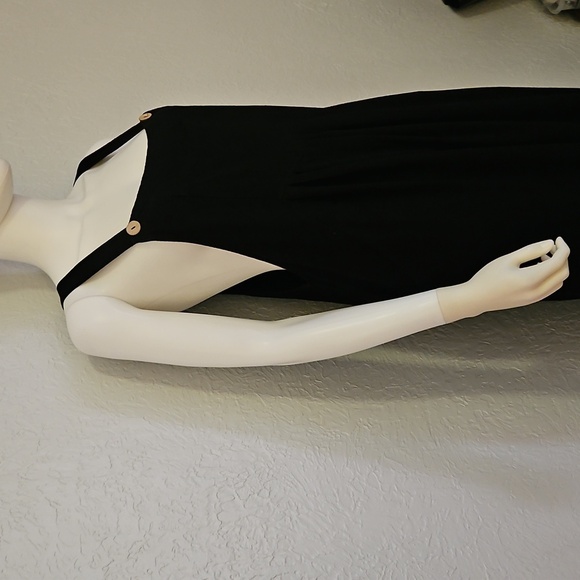 Vtg DACESLON Oversized Baggy Linen Blend Wide Leg Black Overall Jumpsuit - Picture 7 of 12